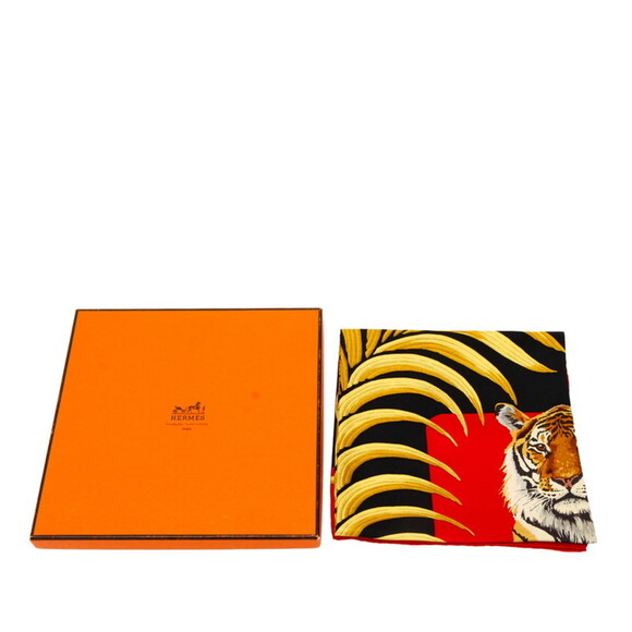 HERMES Authentic Red Silk Scarf - Picture 10 of 10